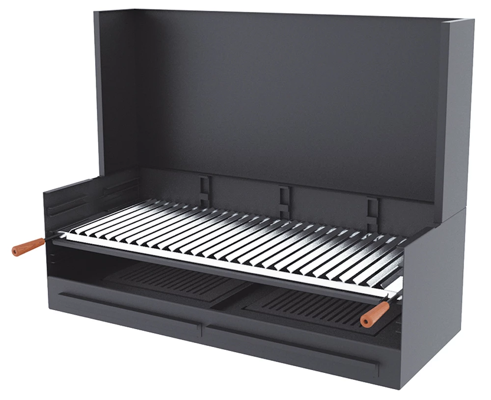 Barbacoa Carbón Y Leña 100 Cm Con Paravaientos