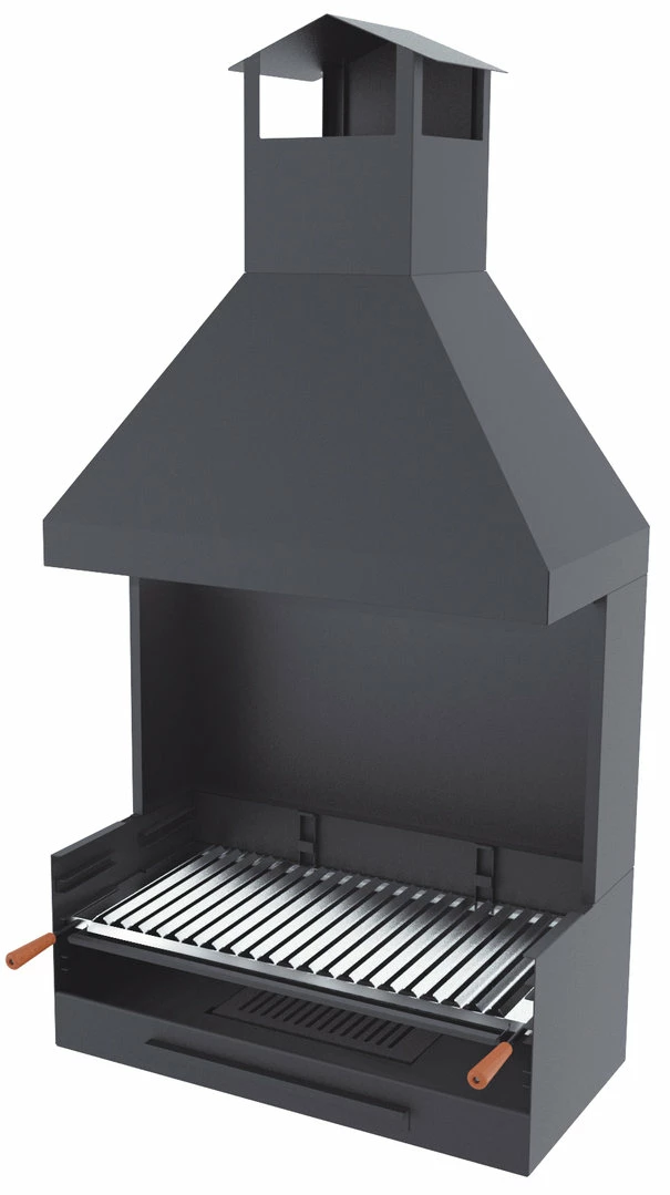 Barbacoa Carbón Y Leña 80 Cm Con Chimenea