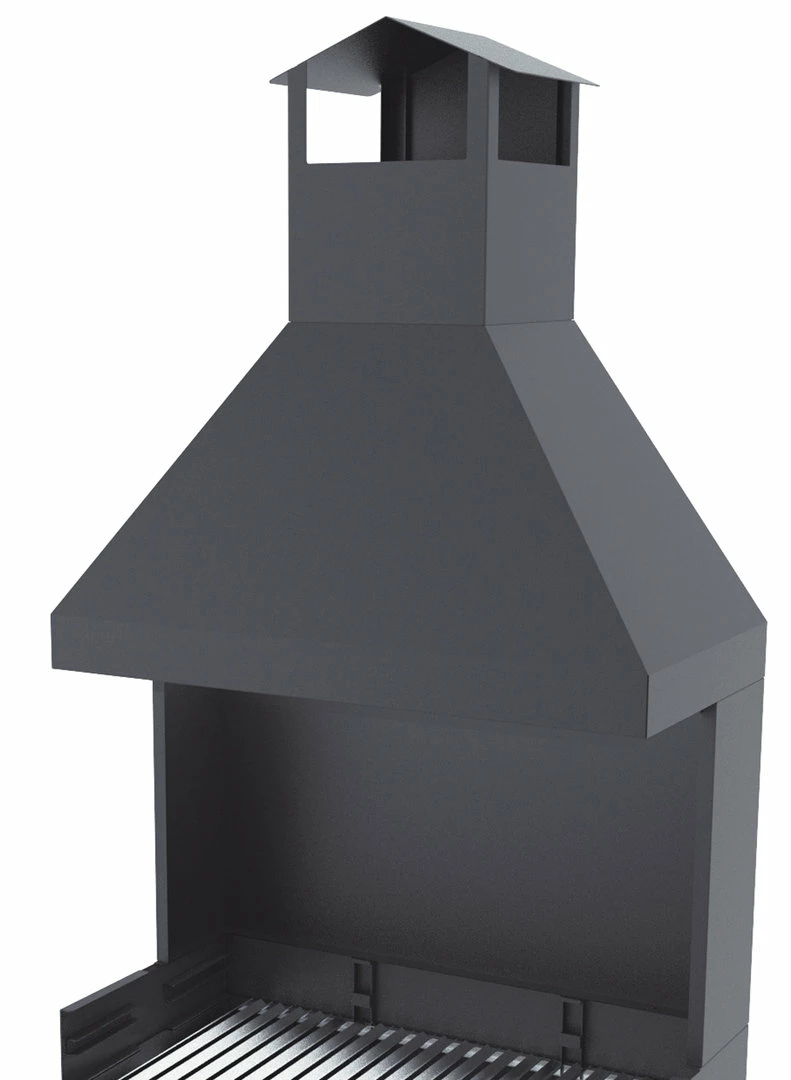 Barbacoa Carbón Y Leña 80 Cm Con Chimenea - Imagen 2