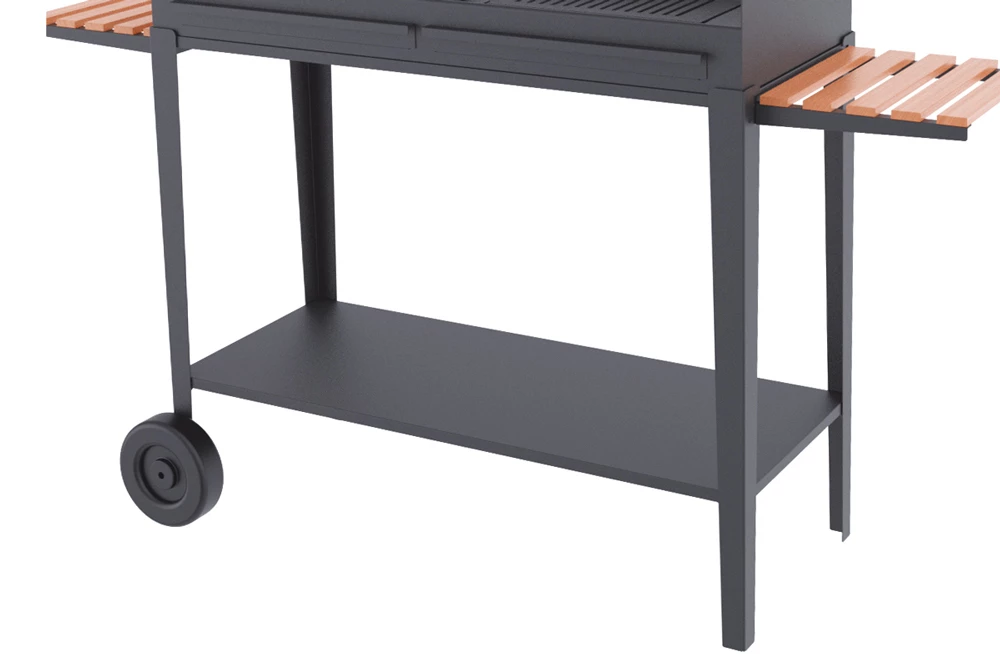 Barbacoa Carbón Y Leña 100 Cm Con Chimenea Y Carro - Imagen 2