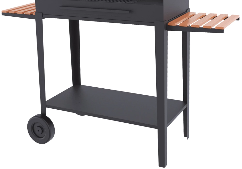 Barbacoa Carbón Y Leña 80 Cm Con Chimenea Y Carro - Imagen 2