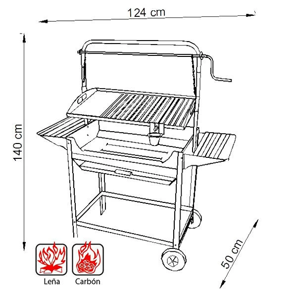IMEX Barbacoa Todo Acero Inoxidable Con Elevador Deluxe II - Imagen 3