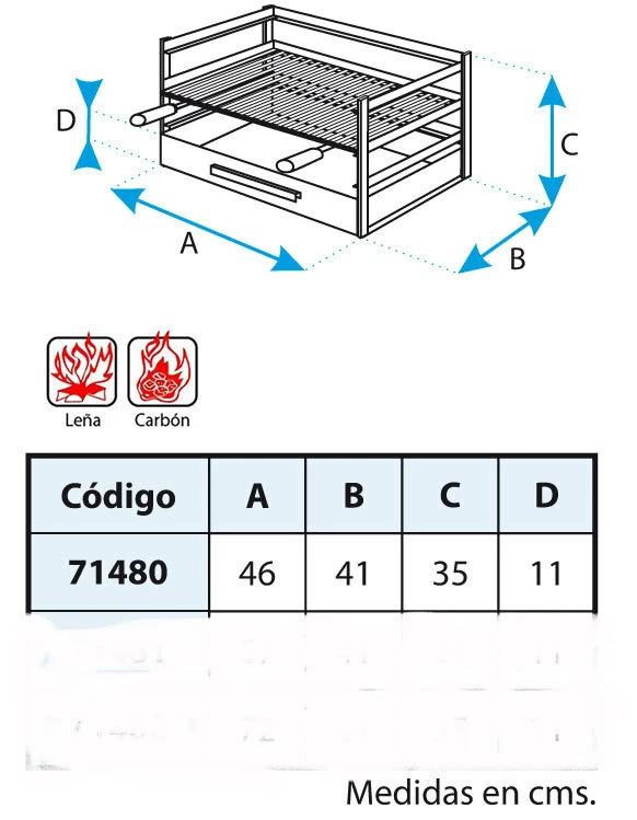Cajon Barbacoa Fijar En Pared Pequeño - Imagen 3