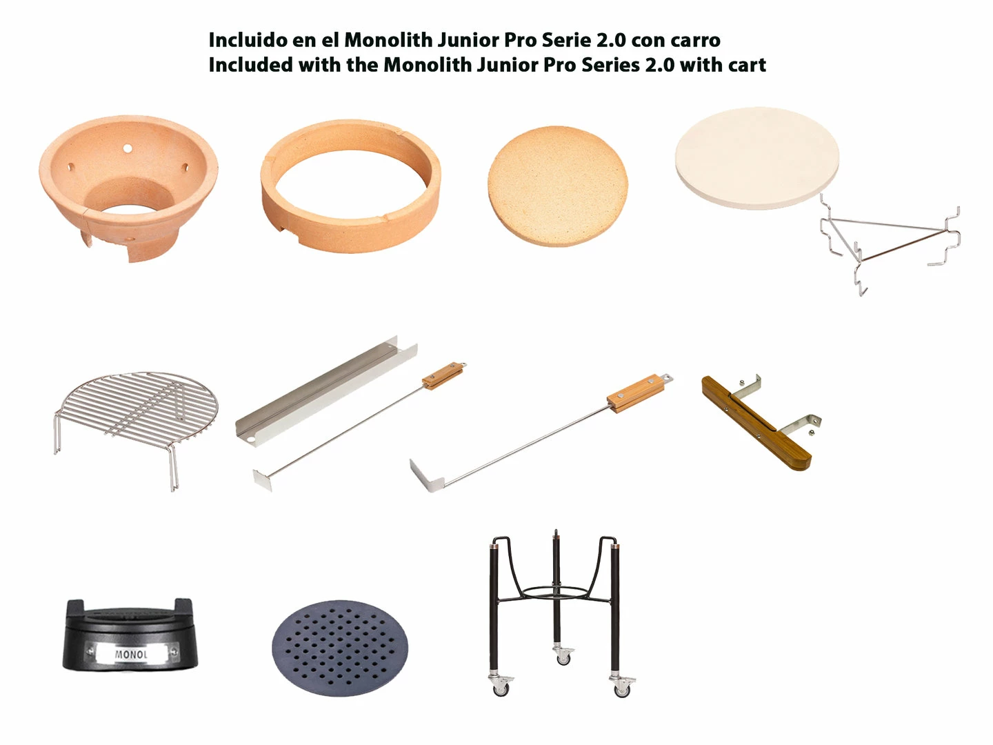 Kamado Monolith Junior Pro Series 2.0 Negro Con Pies - Imagen 8